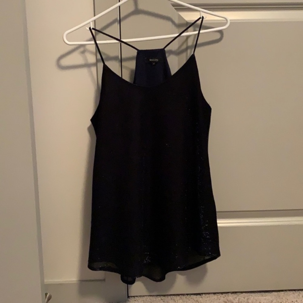 Navy blue tank top blouse R.W.&Co. Material thread has a beautiful shimmer